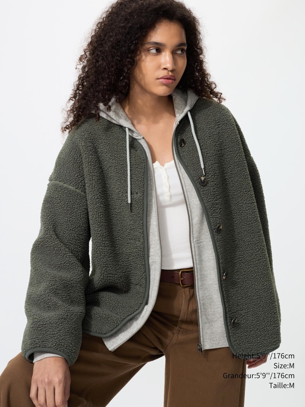 Uniqlo Windproof Non-Quilted Fluffy Fleece Coat - Sz L